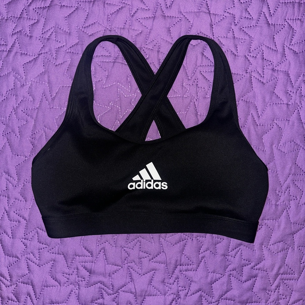 Adidas Black Sports Top with White Logo